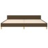 Cama sin colchón tela marrón oscuro 200x200