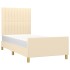 Estructura de cama sin colchón tela crema 100x200