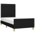 Estructura de cama sin colchón tela negro 80x200
