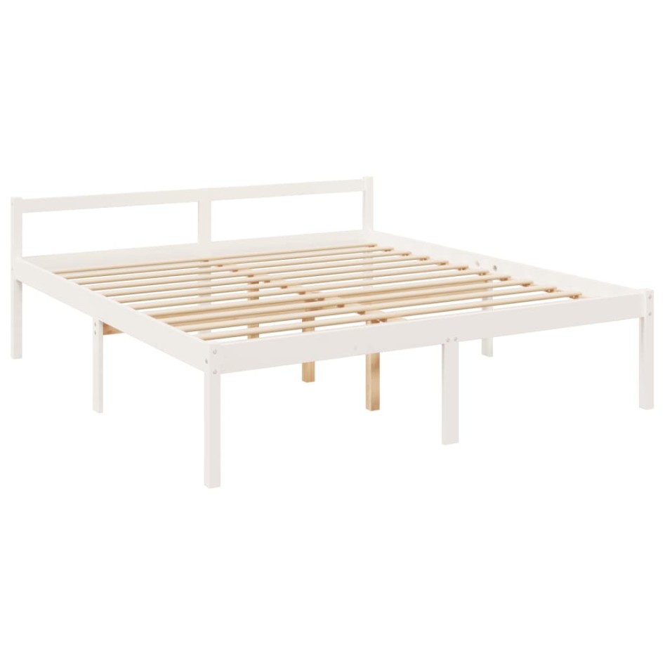 Cama para personas mayores madera maciza pino blanca 180x200