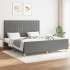 Cama sin colchón de tela gris oscuro 160x200