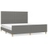 Cama sin colchón de tela gris oscuro 160x200