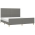 Cama sin colchón de tela gris oscuro 160x200