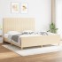 Cama sin colchón tela color crema 180x200