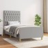 Estructura de cama sin colchón tela gris claro 90x200