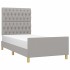 Estructura de cama sin colchón tela gris claro 90x200