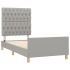 Estructura de cama sin colchón tela gris claro 90x200