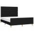 Cama sin colchón tela negro 140x190