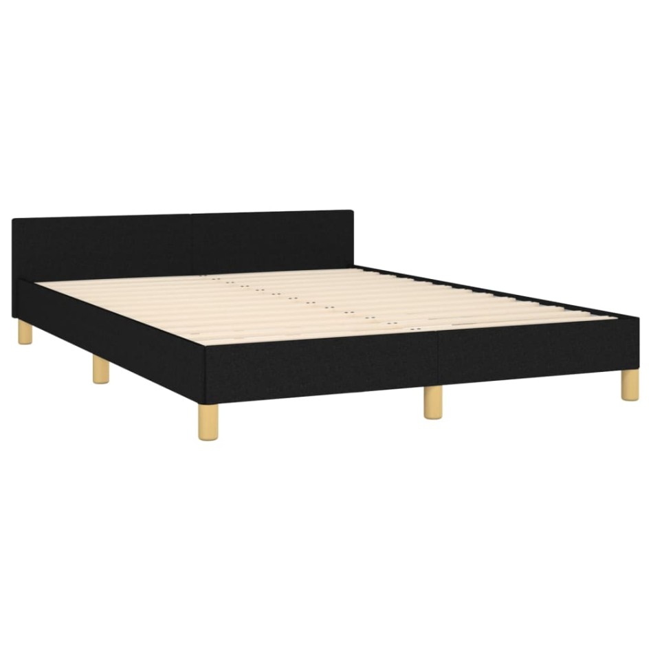 Cama sin colchón tela negro 140x190