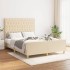 Cama sin colchón tela color crema 140x200