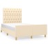 Estructura de cama sin colchón tela crema 120x200