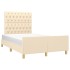 Estructura de cama sin colchón tela crema 120x200