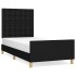 Estructura de cama con cabecero de tela negro 90x200