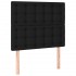 Estructura de cama con cabecero de tela negro 90x200