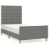 Estructura de cama sin colchón tela gris oscuro 90x200