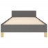 Estructura de cama sin colchón tela gris oscuro 90x200