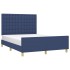 Cama sin colchón tela azul 140x200