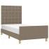 Estructura de cama sin colchón tela taupe 90x200