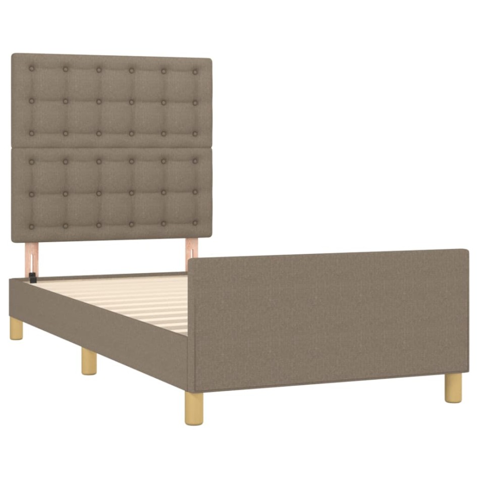 Estructura de cama sin colchón tela taupe 90x200