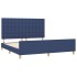 Estructura de cama con cabecero de tela azul 180x200