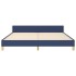 Estructura de cama con cabecero de tela azul 180x200