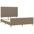 Cama sin colchón tela gris taupe 140x200