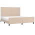 Estructura cama sin colchón cuero sintético capuchino