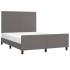 Estructura de cama sin colchón cuero sintético gris 140x200