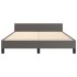 Estructura de cama sin colchón cuero sintético gris 140x200