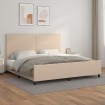 Estructura cama sin colchón cuero sintético capuchino 200x200cm
