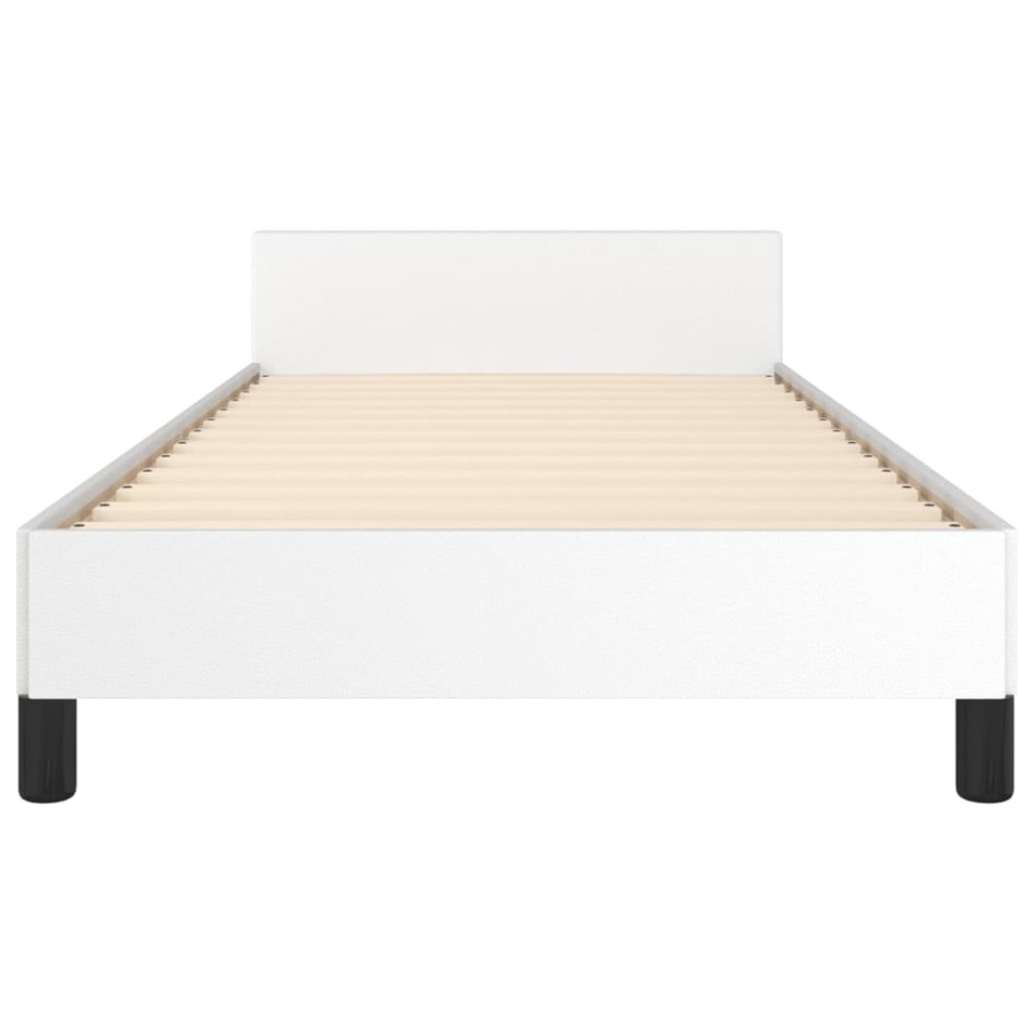Estructura de cama sin colchón cuero sintético blanco 90x190