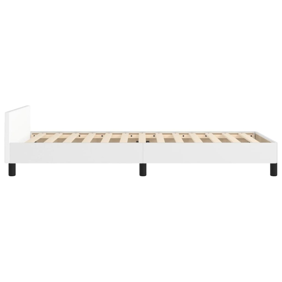 Estructura de cama sin colchón cuero sintético blanco 90x190