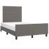 Estructura de cama sin colchón cuero sintético gris 120x200