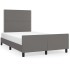 Estructura de cama sin colchón cuero sintético gris 120x200