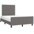 Estructura de cama sin colchón cuero sintético gris 120x200