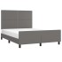 Estructura de cama sin colchón cuero sintético gris 140x190