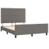 Estructura de cama sin colchón cuero sintético gris 140x190