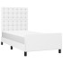 Estructura de cama sin colchón cuero sintético blanco 90x190