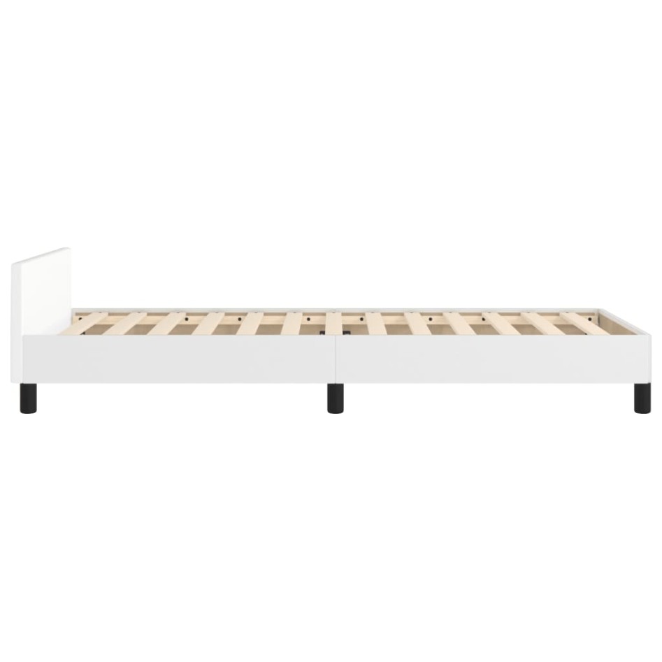 Estructura de cama sin colchón cuero sintético blanco 90x190