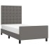 Estructura de cama sin colchón cuero sintético gris 100x200