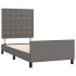 Estructura de cama sin colchón cuero sintético gris 100x200