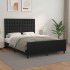 Estructura de cama sin colchón cuero sintético negro 140x200