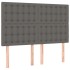 Estructura de cama sin colchón cuero sintético gris 140x190
