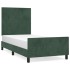 Estructura de cama sin colchón terciopelo verde oscuro