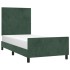 Estructura de cama sin colchón terciopelo verde oscuro