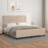 Estructura cama sin colchón cuero sintético capuchino