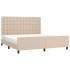 Estructura de cama cabecero cuero sintético capuchino
