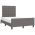 Estructura de cama sin colchón cuero sintético gris 120x200
