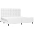 Estructura de cama sin colchón cuero sintético blanco