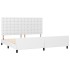 Estructura de cama sin colchón cuero sintético blanco